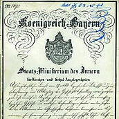 Darstellung der Gründungsurkunde der Bayerischen Kommission für die Internationale Erdmessung