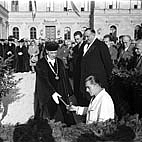 Grundsteinlegung der Akademie durch Kronprinz Rupprecht Brunnens, 1959.