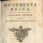Abbildung des Covers der Monumenta Boica, 1763